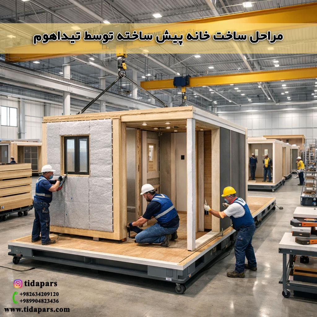 مراحل ساخت خانه پیش ساخته توسط تیداهوم
