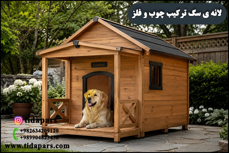 لانه سگ ترکیب چوب و فلز