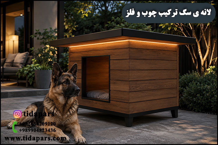 لانه سگ ترکیب چوب و فلز